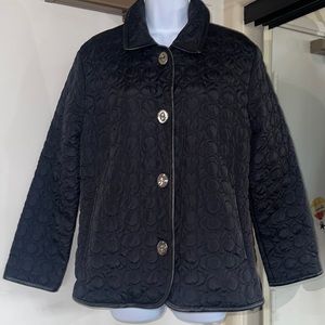 Coach Women's Black and Silver Jacket/Small/ EUC